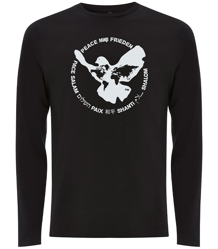 PEACE Longsleeve Schwarz (100% Fair & Bio)